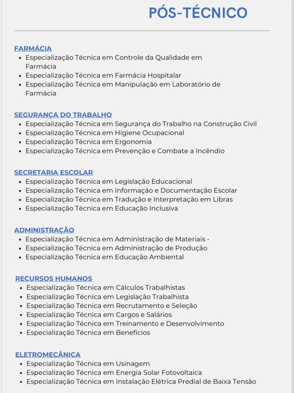 Curso de Pós-técnico