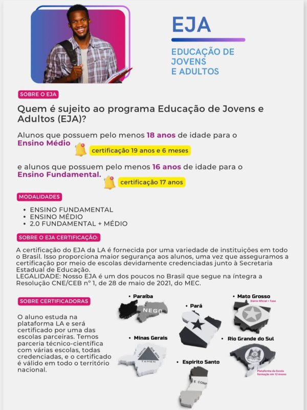 EJA - Ensino fundamental e médio